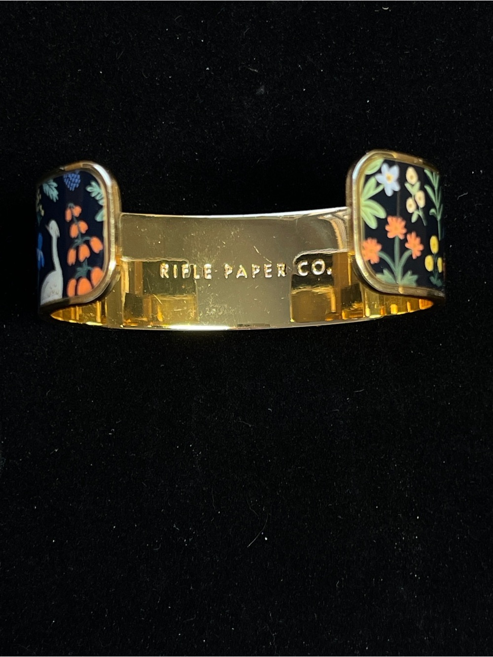 “Menagerie” Gold Plated Enameled Cuff Bracelet by Ruffle Paper Co. - Picture 6 of 6